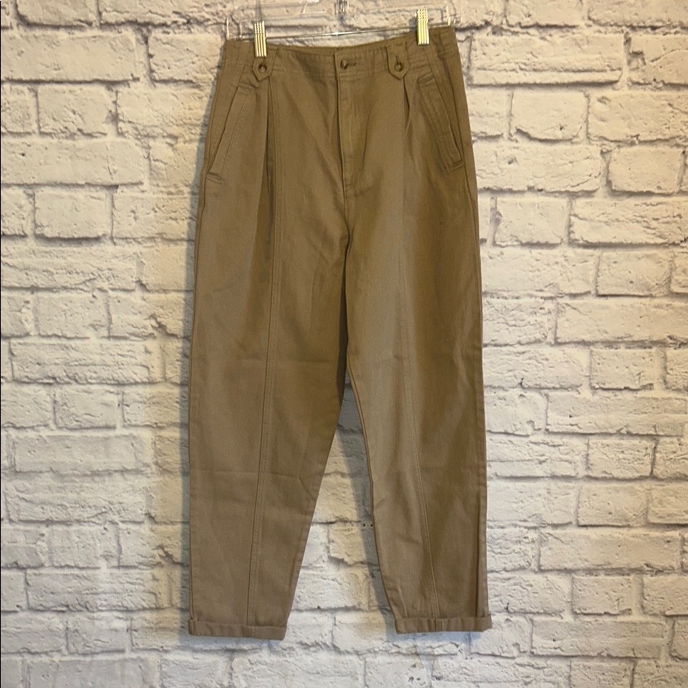 Topshop High Rise Cuffed Kahki Pants Size 4